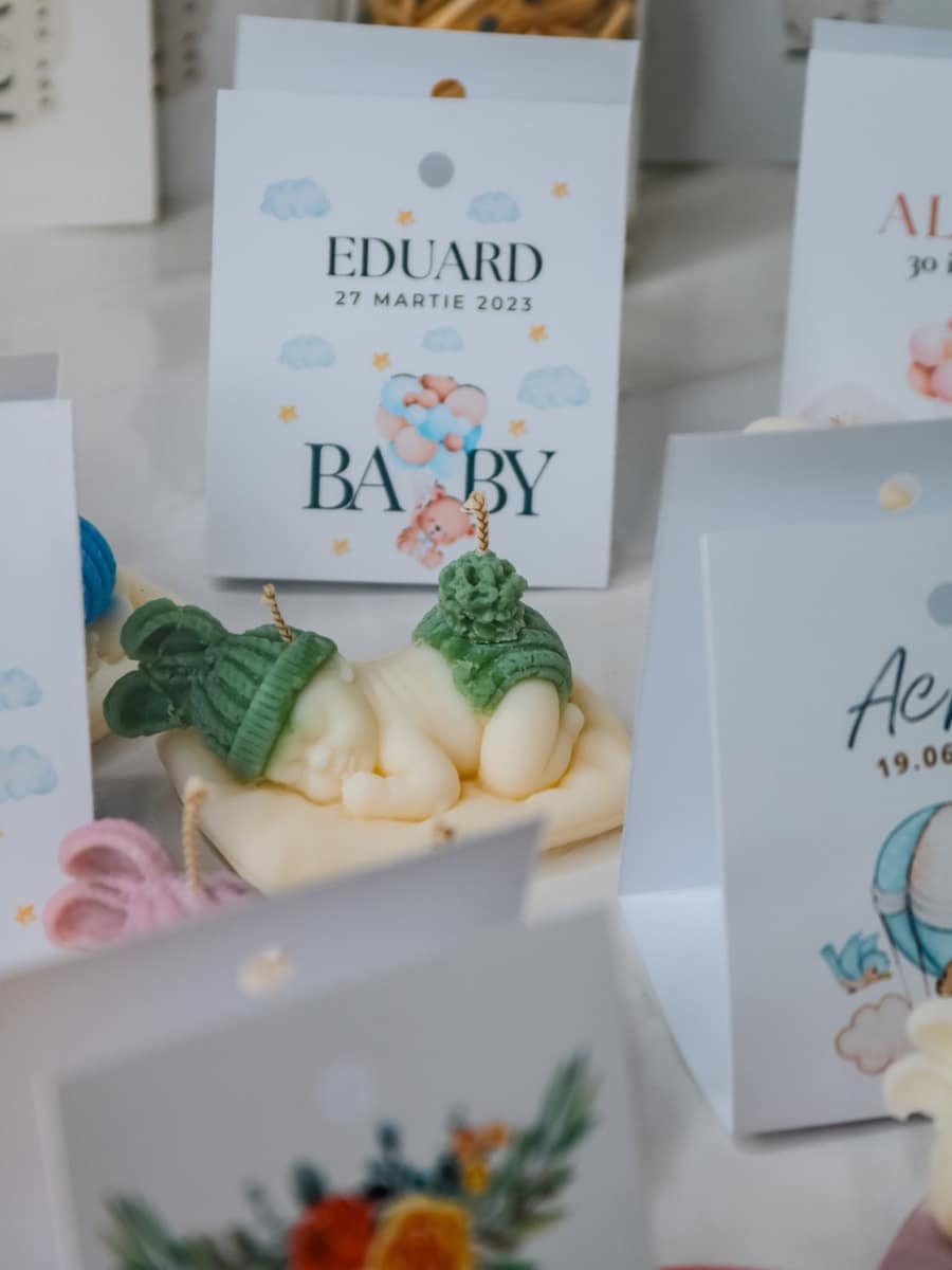 Marturii Botez lumanare BABY - cartonat & fundita - imagine 23